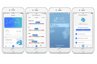 Alla Blueriiot Premium funktioner ingår för Blue Connect Plus Fyra mobiler med olika sidor av appen