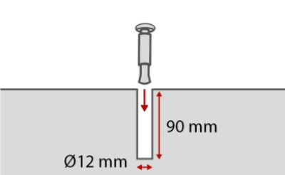 Fästpinne till Ribbskydd - för sten/betongsarg