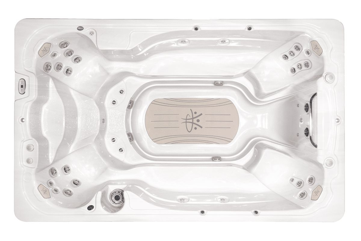 Swimspabadet sett rakt ovanifrån