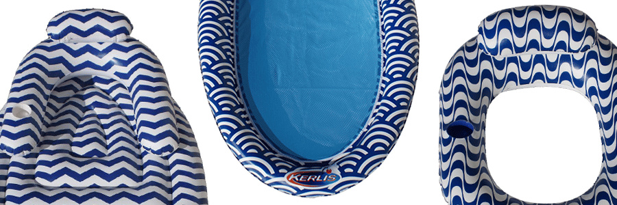 Tre badleksaker med olika mönster