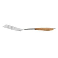 Grillspade Acacia trä Grillspaden från en annan vinkel mot en vit bakgrund
