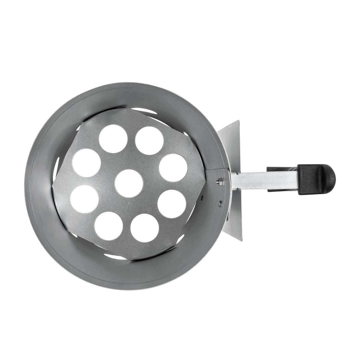 Skorstenständaren rakt ovanifrån mot en vit bakgrund