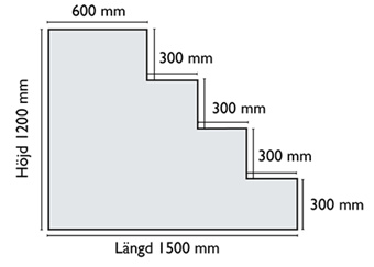 Måtten på helgaveltrappen linern anpassas till