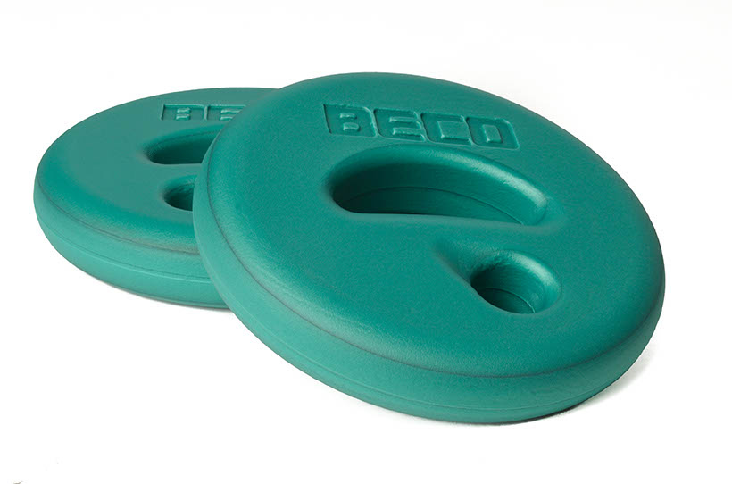 Aqua Disk i grönt mot en vit bakgrund