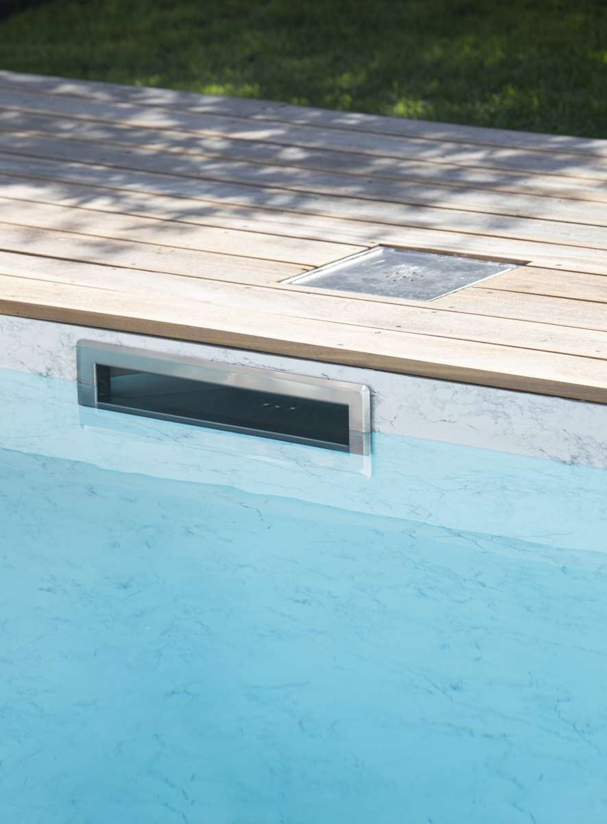 Bräddavlopp Classic Wide 6* 385 i Rostfritt, till Glasfiberpooler