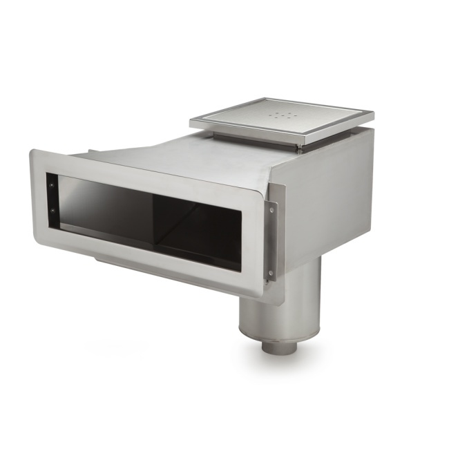 Bräddavlopp Classic Wide 385 i Rostfritt