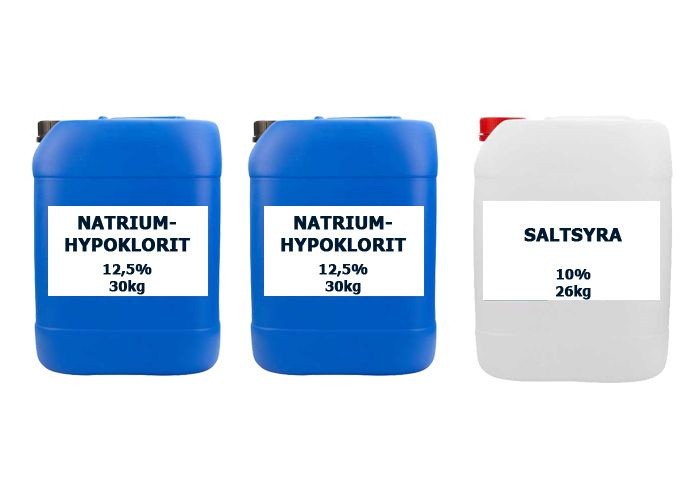 2st Flytande Klor + 1st Syra