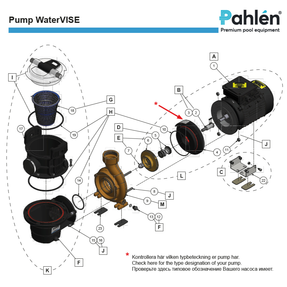 Sprängskiss över WaterVise pumpar