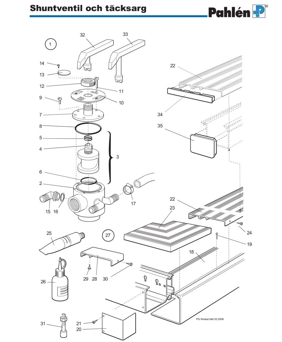 Shuntventil och Täcksarg till PoolGuard