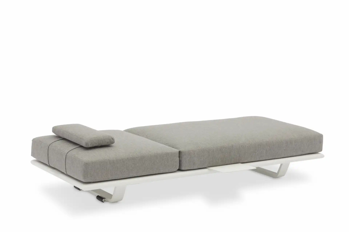 STAY Flex Solsäng, Mörkgrått Tyg & Vit Ram