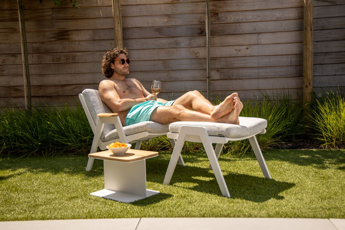 STAY Flex Teak Sidobord, Vit