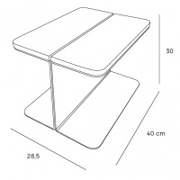 STAY Flex Teak Sidobord, Vit Bordets dimensioner