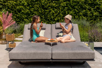 Dubbelmodell med extra tillbehör STAY Flex Solsäng, Mörkgrått Tyg & Mörkgrå Ram