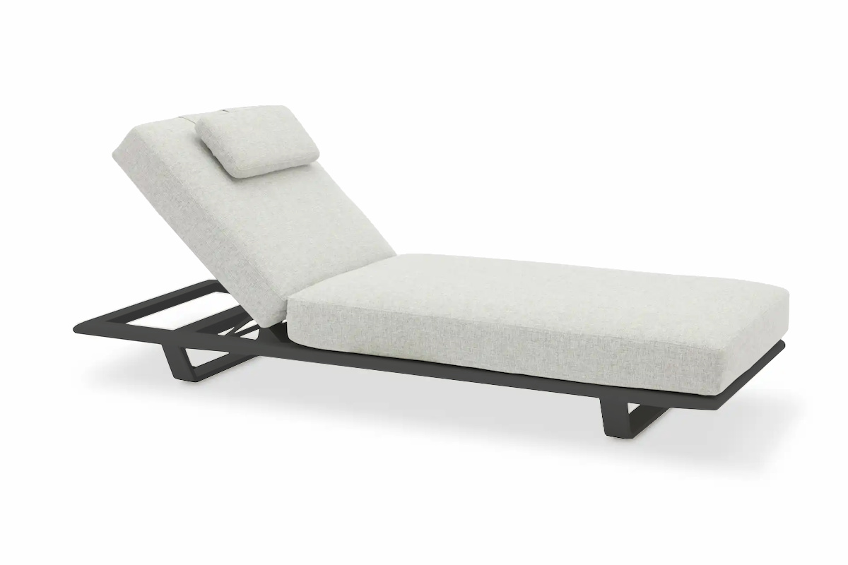 STAY Flex Solsäng, Ljusgrått Tyg & Mörkgrå Ram