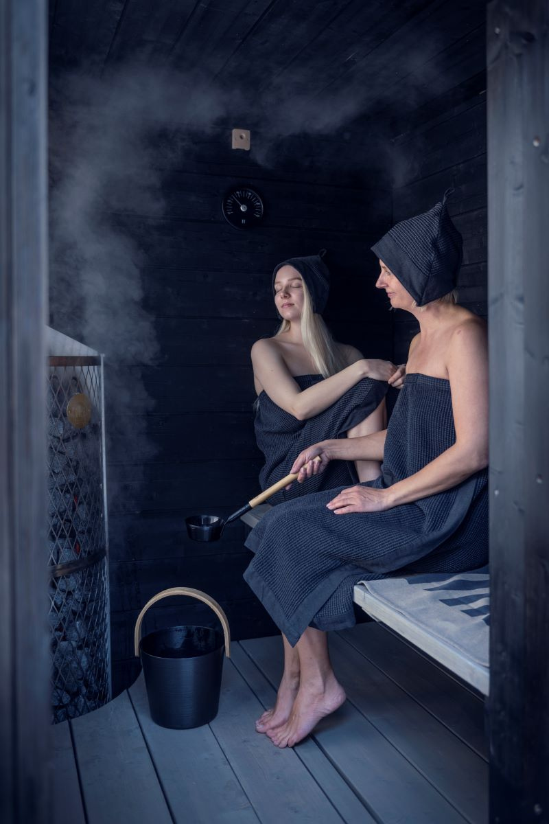 Bastuhink i Svart Aluminium