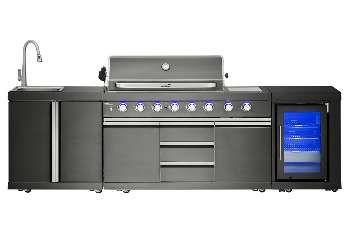 Gasolgrill Black Diamond 6+2, Sommarkök med Kylskåp