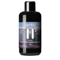 Naturlig Bastudoft Serene, 100 ml Bastudoften i sin förpackning mot en vit bakgrund