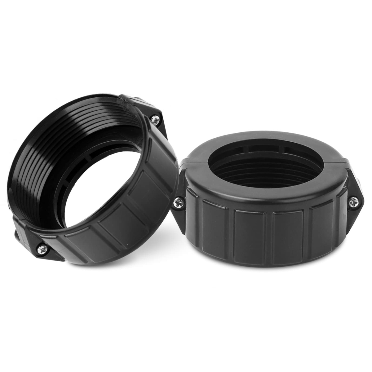 Två muttrar mot en vit bakgrund