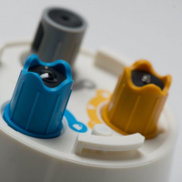 ICO Konduktivitet (Grå) Sensor & Kalibreringskit Närbild på alla sensorerna i en ICO