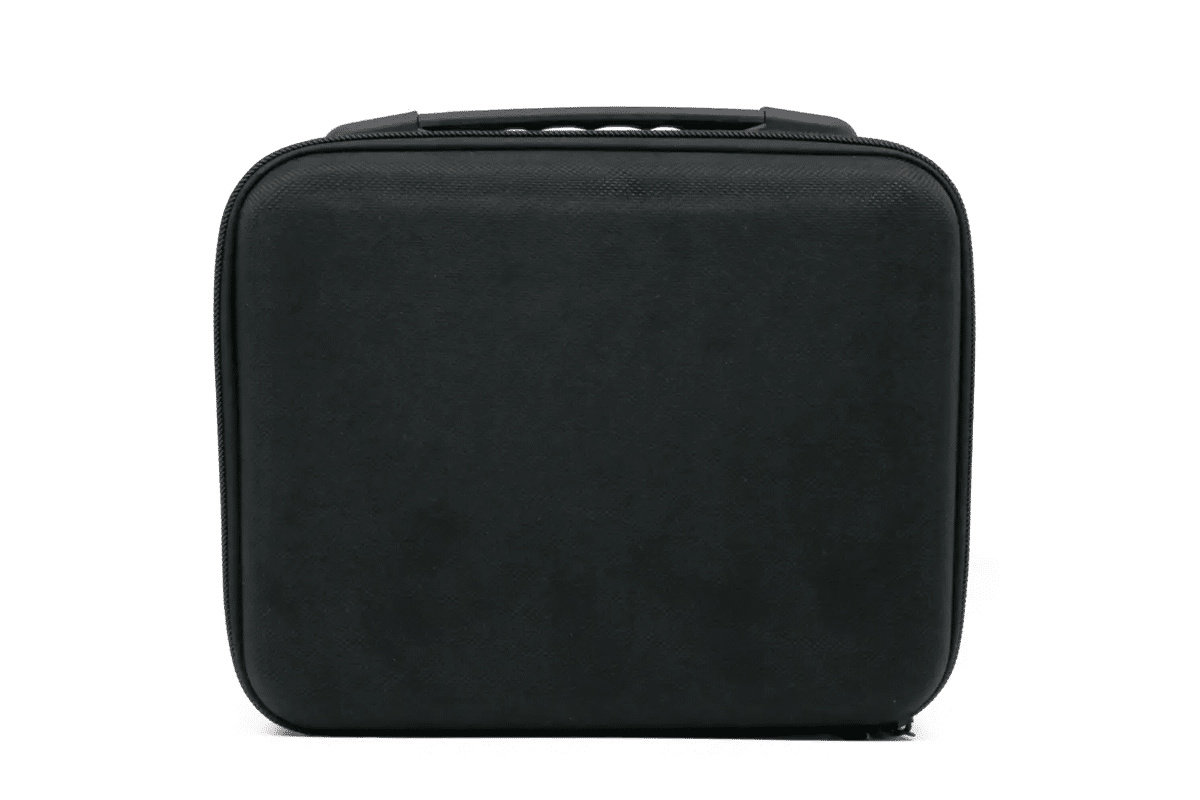 Förvaringsväskan stängd och sedd från sidan