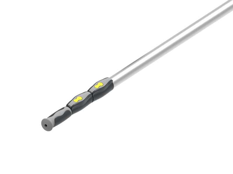 Teleskopstången mot en vit bakgrund