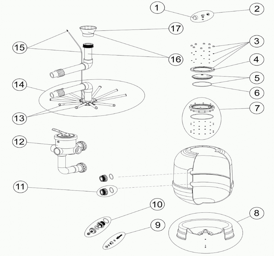 Sprängskiss på MS Sandfilter